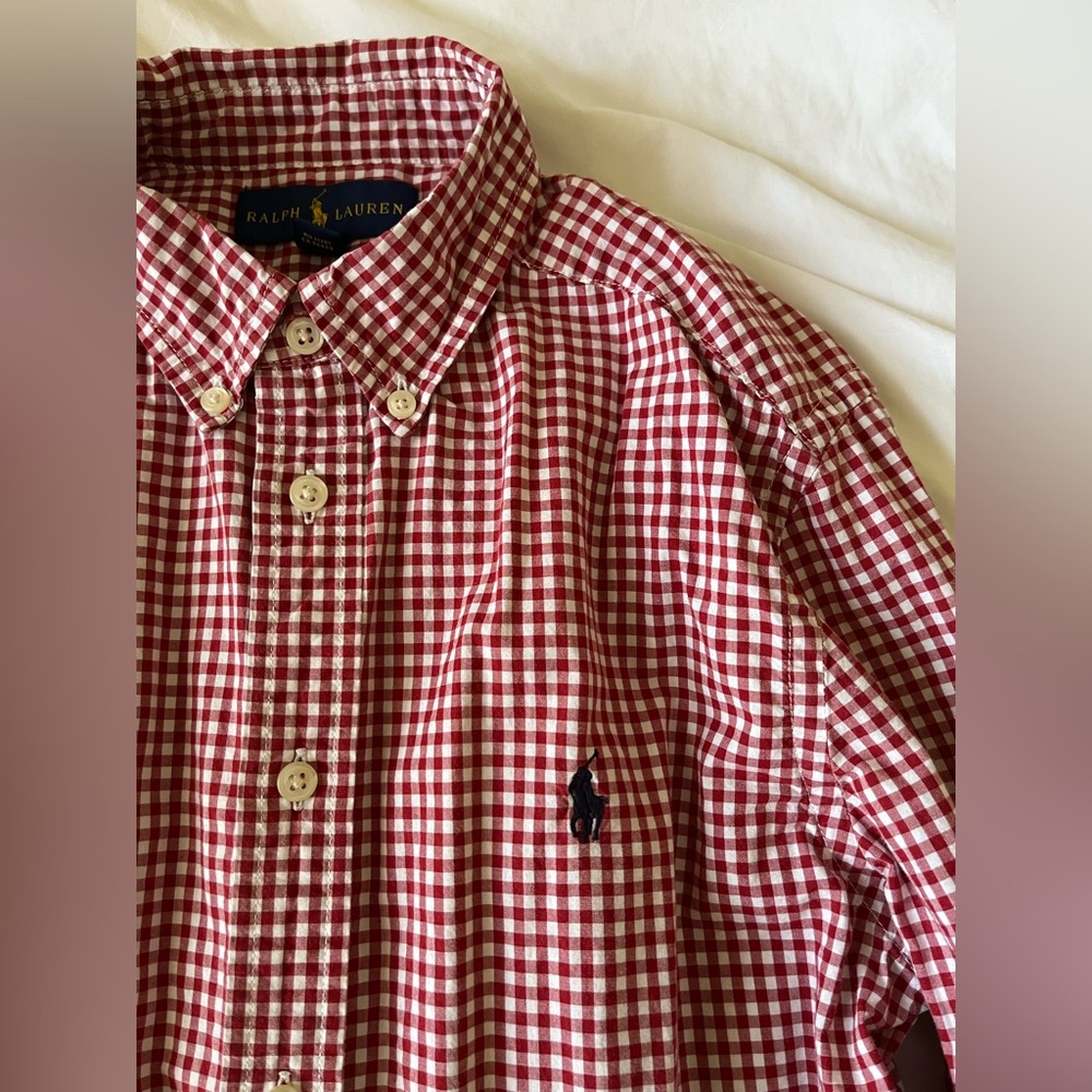 Ralph Lauren Red Gingham Button Down Shirt